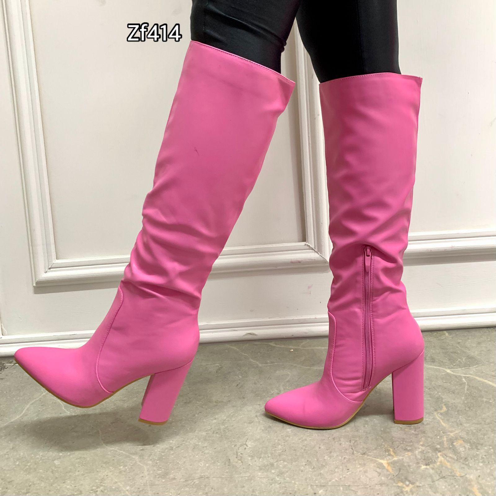 Bota caña alta fucsia tacon 10cm S1X5218-1 C1